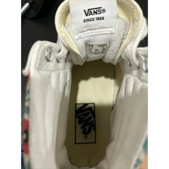 Vans Womens 7 Sk8-Hi Classic Canvas Sneaker Project X Flower Print Skate Shoe - Picture 8 of 8